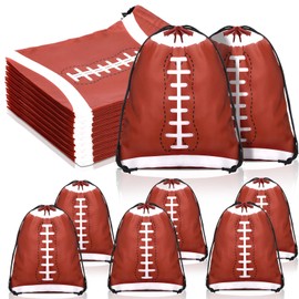 Kacctyen 24 Pcs Football Drawstring Gift Bags 10 x 12 Inch Football Goodie Bags Colorful Birthday Favor Bags Bulk Party Supplies Drawstring Bags Candy Bags for Sports Teams