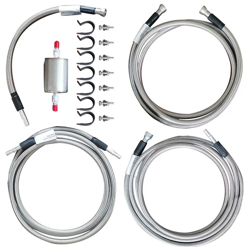 Stainless Steel Braided Fuel Line Quick Fix Kit Compatible with
