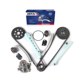 MOCA Timing Chain Kit & Water Pump W/Hub Height 3.43" Fit for Ford Mustang 4.6L 281CID V8 SOHC 16 VALVE VIN CODE X 1999 2000