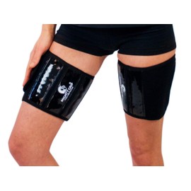 Mighty Grip Black Inner Thigh Protectors for Pole Dancing with Tack Strips (X-Large)