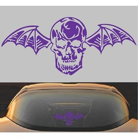 Avenged Sevenfold A7X Death Bat Metal Band Vinyl Decal Sticker (15" x 6.5", Purple)
