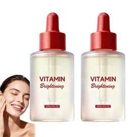 Esencias faciales iluminadoras con vitamina C, sérum radiante con arbutina y extractos vegetales, sérum facial ligero y refrescante, esencias hidratantes diarias para unificar el tono. (2PCS)