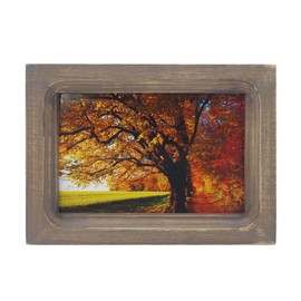 CVHOMEDECO. 6x4 Picture Frame Made of Solid Wood High Definition Glass Rustic Vintage Designs Small Photo Frame for Tabletop Display and Wall Mounting, Distress Brown