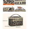 Travel Makeup Bag, Large PU Leather Cosmetic Case with Brush