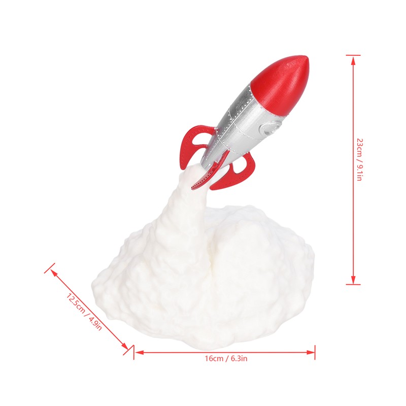 3D Printing Rocket Lamp Innovative Bedside Table Light USB Charging