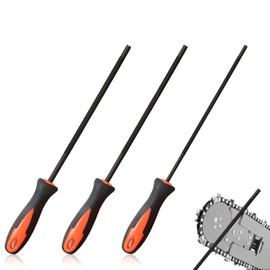Set of 3 file for chainsaw, file, chainsaw file, chainsaw files, file set with handle, there are 3 sizes of 4.0 mm, 4.8 mm, 5.5 mm, suitable for chainsaws