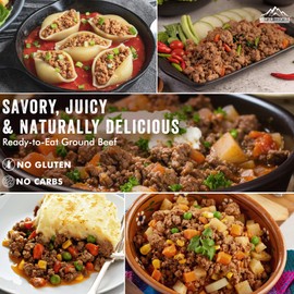 MOUNTAIN ESSENTIALS All Natural Canned Ground Beef 28 Oz – Fully Cooked, Ready to Eat Hamburger Meat – Pantry Staple for Everyday Meals, Emergency & Survival – 5-Year Shelf Life – Made in USA – 1 Pack