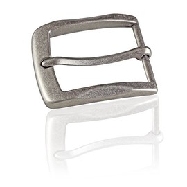 FREDERIC HERMANO Belt Buckle 40 mm Metal Antique Silver - Buckle Grey - Pin Buckle for Belt with 4 cm Width - Antique Silver, Metal, silver-plated and antique