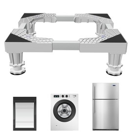 KUPAO Mini Fridge Stand Adjustable Universal Base with 4 Strong Feet Washer Dryer Pedestal for Small Refrigerator, Portable Compact Washer or Dryer, White