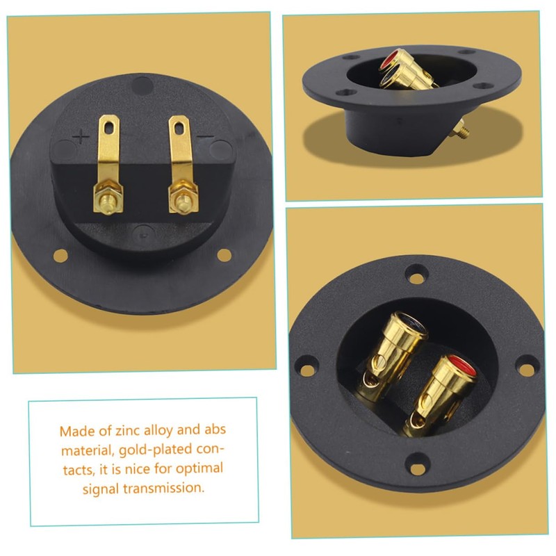 SHINEOFI 2pcs Speaker Wire Connector Gold Plated Binding Post Terminal