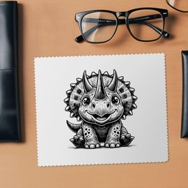 2 x 'Happy Baby Triceratops' Microfibre Lens/Glasses Cleaning Cloths (LC00031494)