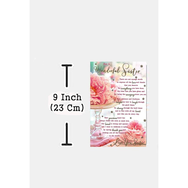 for A Wonderful Sister Birthday Card - 6" X 9"