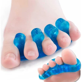 DR. JK- ToePal Gel Toe Separator, 2 Pairs, Dark Blue Toe Spacers, Toe Straightener, Hammer Toe Straightener, Toe Spreader, Toe Stretcher, Toe Corrector for Women and Men, Bunion Corrector