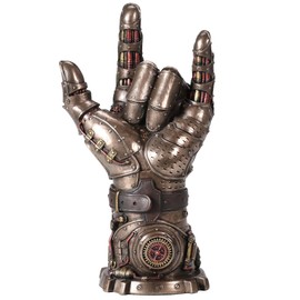 Veronese Design 9 1/2 Inch Steampunk Gauntlet of Love Resin Sculpture Cold Cast Bronze Finish