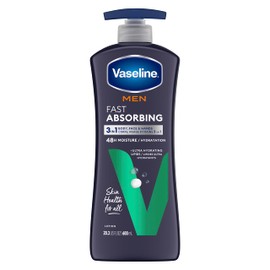 Vaseline Men Fast Absorbing 3-in-1 Face, Hands & Body Lotion for Men, For Dry Skin, Absorbs in Just 15 Seconds for Moisturized Skin 20.3 oz