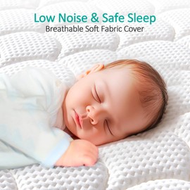 Tiankehan Dual-Sided Crib Mattress & Toddler Mattress – 52" x 27.6" x 5",100% Knitted Fabric, Moisture Absorbent & Breathable, Fits Standard Full-Size Cribs & Toddler Beds