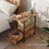 LIDYUK End Table with Charging Station, Narrow Side Table with