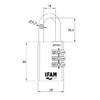 Ifam 619 C40R Combination Lock, Brass