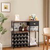 KATHY&BOB Freestanding Floor Wood Wine Bar Rack Cabinet, Morden 5-Tier
