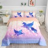Datura home Bedding Comforter Set Starry Sky Unicorn Printed Pattern