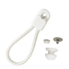 UP100 10 Sets Stayput Shock Cord Loop Bungee Clip Pull Tie Down Tarp Canvas Knobs for Marine Truck Car RV Boat Covers (White)