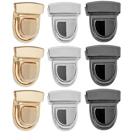 NJCXOLA Pack of 9 Clasp Lock for Bag Lock for Bags Metal Bag Clasp Twist Locks for Handbags for Leather Bag Purse Purse DIY 3 Colours
