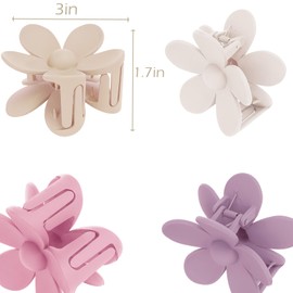 Flower Hair Clips 6 PCS for Women, Daisy Claw Clips Matte Large Claw Clips Strong Hold Jaw Clamps Hair Accessories for Thick Hair 6 Colors