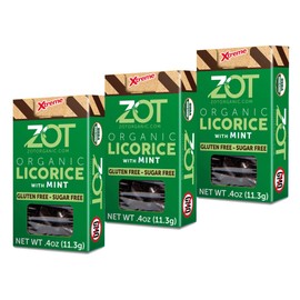ZOT 100% pure Organic Licorice, Mint flavor, 0.4 oz flip-top box, Set of 3
