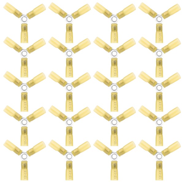 Linkstyle 20pcs 12-10 Gauge AWG 3 Way Wire Connector, Crimp