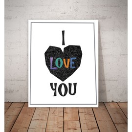 I Love You Print 11x14 Inches, Decorative Print, Wall Décor, I Hear You, Playroom Décor, Living Room Décor, Wedding Gift, Newlyweds Gift, I Love You!, Baby Nursery, Baby Décor, Home Decoration