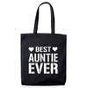 Lolmugs Best Auntie Ever 100% Cotton Black 38x42cm Tote Bag