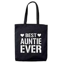 Lolmugs Best Auntie Ever 100% Cotton Black 38x42cm Tote Bag