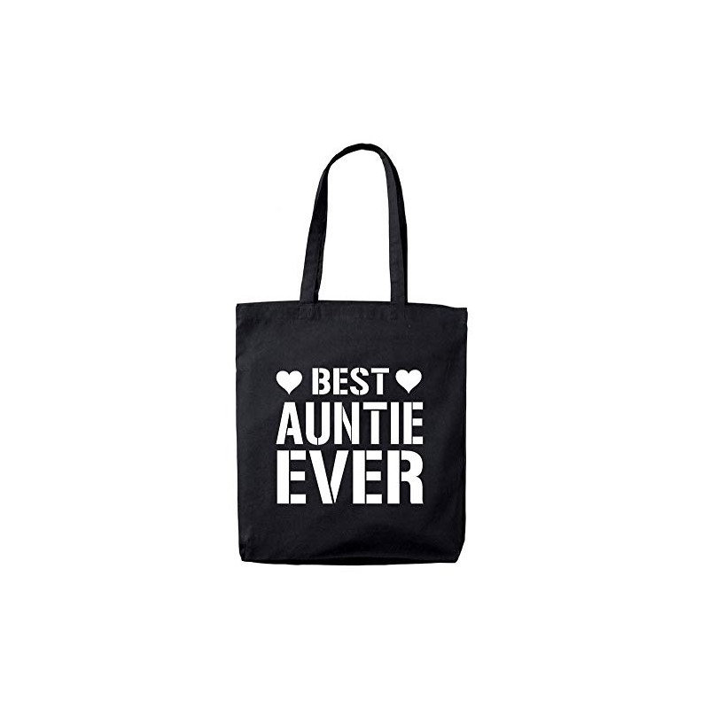 Lolmugs Best Auntie Ever 100% Cotton Black 38x42cm Tote Bag