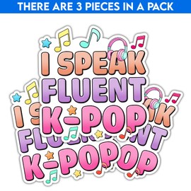 TODOLIA (3Pcs-3in) Funny K-Pop Sticker Pack, Cute Girly Korean Music Lover Sticker, K-Pop Fan Gift, Kdrama Kpop Decoration for Laptop Tablet Planner Binder Water Bottle Helmet Car Vehicles - 02
