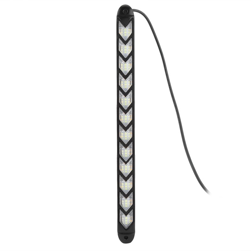 2pcs Flexible Waterproof Car Flashing Arrow DRL White/Amber Strip Light