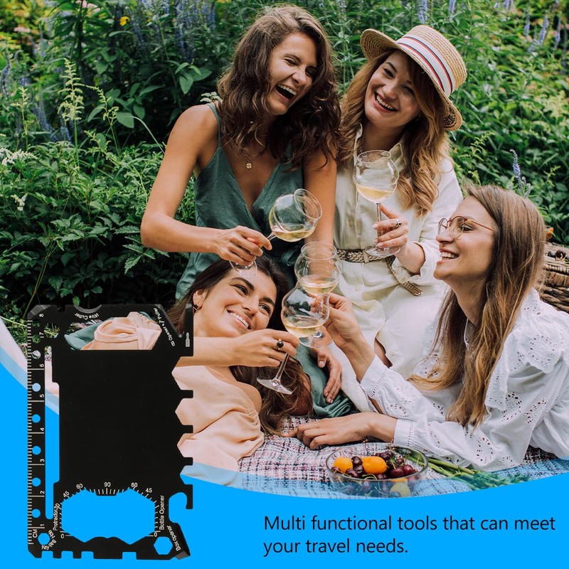 Lotsdonxia Outdoor Mini 46-in-1 Multitool Card – Compact Stainless Steel