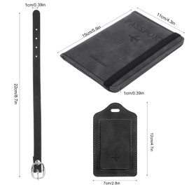 Passport Holder Passport Wallet Cover Case Pass Port Cover with Credit Card Slot Boarding Pass Slot Combo Luggage tag PU Leather Passports Book Travel Essentials and Accessories for Women Men