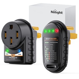 Nilight 50 Amp RV Surge Protector Circuit Tester 50 amp 3150 Joules Surge Protector with LED Indicator Light ETL Listed Nema 14-50P 14-50R Power Analyzer for RV Camper Trailer Van, 2 Years Warranty