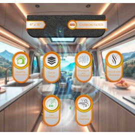 RV Premium Charcoal Activated Carbon Fiber Air Conditioner Filter - Air Duct AC Carbon Filter Replacement for RV AC Vent (2 Pack, 4" x 16")