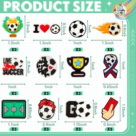 Henoyso 72 Pieces Soccer Party Favors Set Soccer Ball Keychains with Adjustable Bracelets Set Sports Themed Charm Key Chains Bracelets Gifts for Sports Game Party Favors Birthday Supplies
