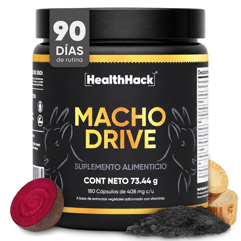 Multivitamínico Hombre Maca Negra y Roja Ginseng Zinc Health Hack