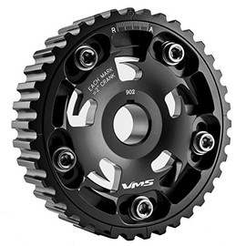 VMS RACING Adjustable Fang CAM GEAR in GUNMETAL Anodized Machined CNC Billet Aluminum Compatible with Honda Del Sol D15 D16 1.5L 1.6L SOHC 93-97 1993-1997
