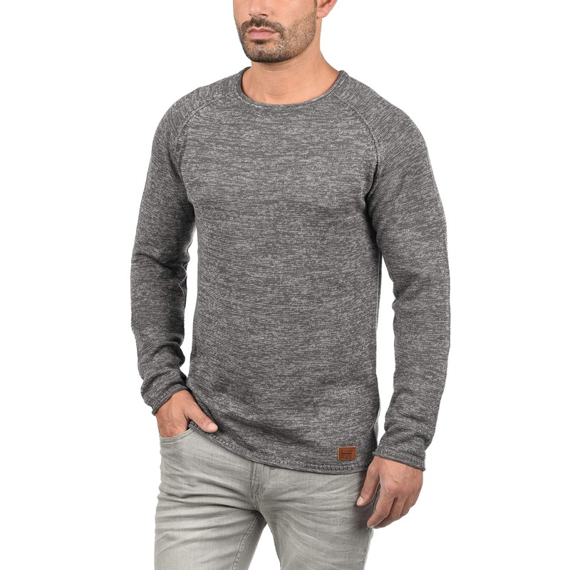 BLEND Dan Men's Knitted Pullover, size:XL;colour:Pewter Mix (70817)