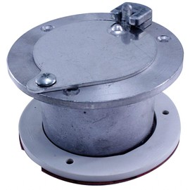 American Garage Door Exhaust Port, 3 In ID, Silver Rubber Weather Stripping for 2 In Doors