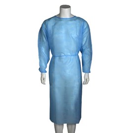 ABENA Protective Gown | XL | 142x150cm | Blue | Polyester/PP | Non-Sterile | Single Use | Medical Scrubs | Unisex Surgical Gown | Waste and Neck Tie Hospital Gown