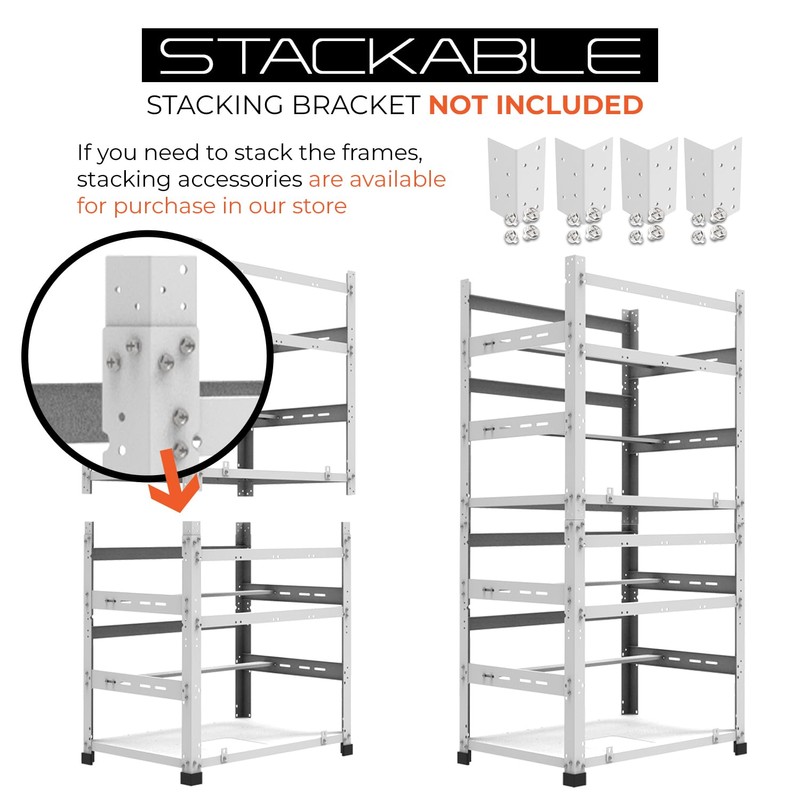 AAAwave 12GPU Mining Rig - The Sluice V2 Steel Open