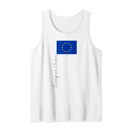 European Union Flag Navy Pole Signature Tank Top
