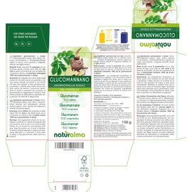 Glucomannan (Amorphophallus konjac) Roots NATURALMA | 150 g | 300 Tablets of 500 mg | Food Supplement | Natural and Vegan