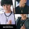 Richsteel Letter L Pendant Boys Chain Necklace Silver Rappers Necklaces