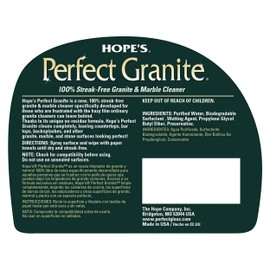 HOPE'S Perfect Granite & Marble Countertop Cleaner, Stain Remover and Polish, Streak-Free, Ammonia-Free, 22 Ounce, Pack of 2
